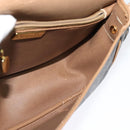 Christian Dior Honeycomb Canvas Shoulder Bag PVC Black Gold Auth BA4665-18