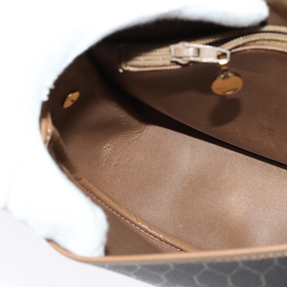 Christian Dior Honeycomb Canvas Shoulder Bag PVC Black Gold Auth BA4665