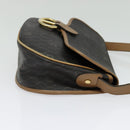 Christian Dior Honeycomb Canvas Shoulder Bag PVC Black Gold Auth BA4665-4