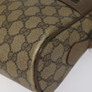 GUCCI GG Supreme Web Sherry Line Shoulder Bag PVC Leather Beige Red Auth BA467-9