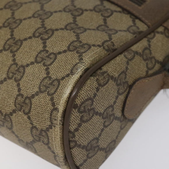 GUCCI GG Supreme Web Sherry Line Shoulder Bag PVC Leather Beige Red Auth BA467