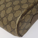 GUCCI GG Supreme Web Sherry Line Shoulder Bag PVC Leather Beige Red Auth BA467-16