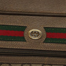 GUCCI GG Supreme Web Sherry Line Shoulder Bag PVC Leather Beige Red Auth BA467-18