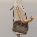 GUCCI GG Supreme Web Sherry Line Shoulder Bag PVC Leather Beige Red Auth BA467-25