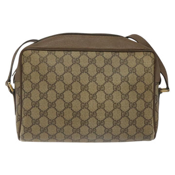 GUCCI GG Supreme Web Sherry Line Shoulder Bag PVC Leather Beige Red Auth BA467 - 0