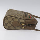 GUCCI GG Supreme Web Sherry Line Shoulder Bag PVC Leather Beige Red Auth BA467-3