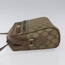 GUCCI GG Supreme Web Sherry Line Shoulder Bag PVC Leather Beige Red Auth BA467-4