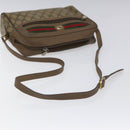 GUCCI GG Supreme Web Sherry Line Shoulder Bag PVC Leather Beige Red Auth BA467-8