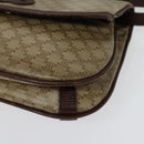 CELINE Macadam Canvas Shoulder Bag Beige Gold Auth BA4671-15