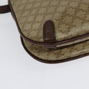 CELINE Macadam Canvas Shoulder Bag Beige Gold Auth BA4671-16