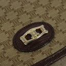 CELINE Macadam Canvas Shoulder Bag Beige Gold Auth BA4671-18