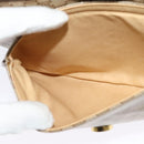 CELINE Macadam Canvas Shoulder Bag Beige Gold Auth BA4671-20