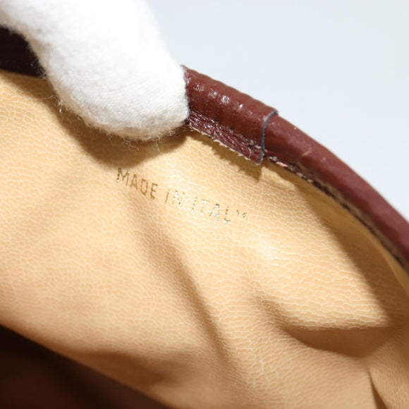 CELINE Macadam Canvas Shoulder Bag Beige Gold Auth BA4671