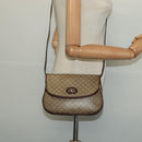 CELINE Macadam Canvas Shoulder Bag Beige Gold Auth BA4671-24