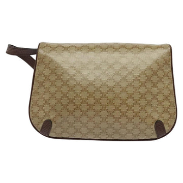 CELINE Macadam Canvas Shoulder Bag Beige Gold Auth BA4671 - 0