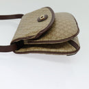 CELINE Macadam Canvas Shoulder Bag Beige Gold Auth BA4671-3