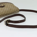 CELINE Macadam Canvas Shoulder Bag Beige Gold Auth BA4671-7