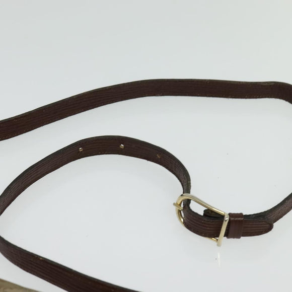 CELINE Macadam Canvas Shoulder Bag Beige Gold Auth BA4671