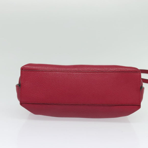 GUCCI Bamboo Daily Hand Bag Leather 2way Pink Silver 370831 Auth BA4678