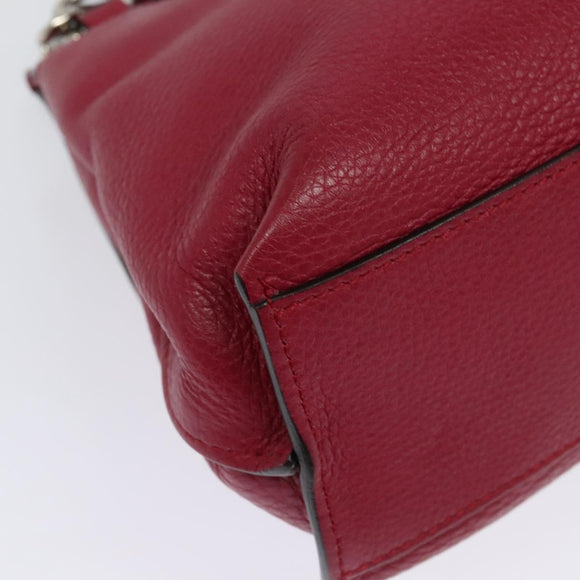 GUCCI Bamboo Daily Hand Bag Leather 2way Pink Silver 370831 Auth BA4678