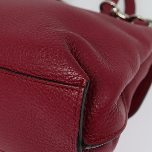 GUCCI Bamboo Daily Hand Bag Leather 2way Pink Silver 370831 Auth BA4678