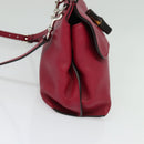 GUCCI Bamboo Daily Hand Bag Leather 2way Pink Silver 370831 Auth BA4678-4
