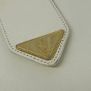 SAINT LAURENT Shoulder Bag Leather White Gold Auth BA4681-17