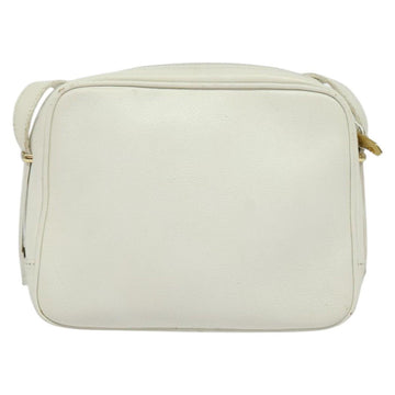 SAINT LAURENT Shoulder Bag Leather White Gold Auth BA4681 - 0