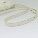 SAINT LAURENT Shoulder Bag Leather White Gold Auth BA4681-7