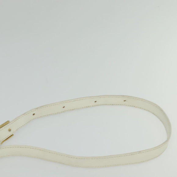 SAINT LAURENT Shoulder Bag Leather White Gold Auth BA4681