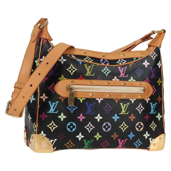 LOUIS VUITTON Multicolor Boulogne Shoulder Bag Black M92638 LV Auth BA4683V
