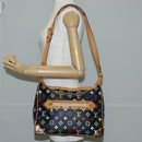 LOUIS VUITTON Multicolor Boulogne Shoulder Bag Black M92638 LV Auth BA4683V-25