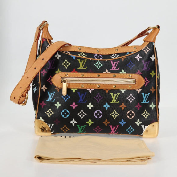 LOUIS VUITTON Multicolor Boulogne Shoulder Bag Black M92638 LV Auth BA4683V