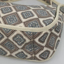 PRADA Shoulder Bag Nylon Beige Silver Auth BA4686-14