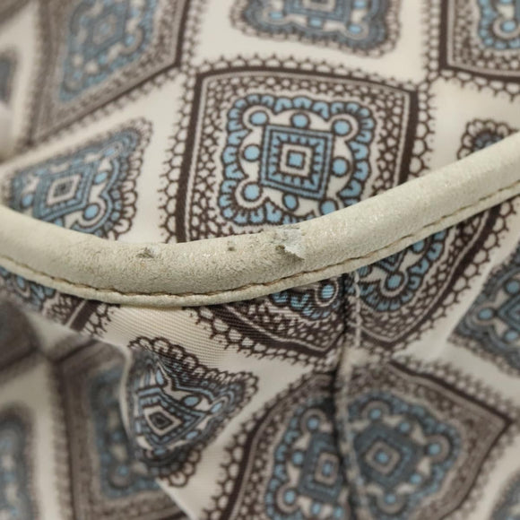 PRADA Shoulder Bag Nylon Beige Silver Auth BA4686