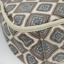 PRADA Shoulder Bag Nylon Beige Silver Auth BA4686-16