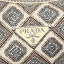 PRADA Shoulder Bag Nylon Beige Silver Auth BA4686-17