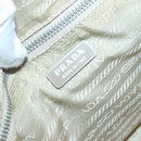 PRADA Shoulder Bag Nylon Beige Silver Auth BA4686-18