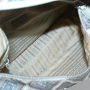 PRADA Shoulder Bag Nylon Beige Silver Auth BA4686-11