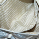 PRADA Shoulder Bag Nylon Beige Silver Auth BA4686-21