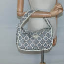 PRADA Shoulder Bag Nylon Beige Silver Auth BA4686-22
