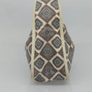 PRADA Shoulder Bag Nylon Beige Silver Auth BA4686-3