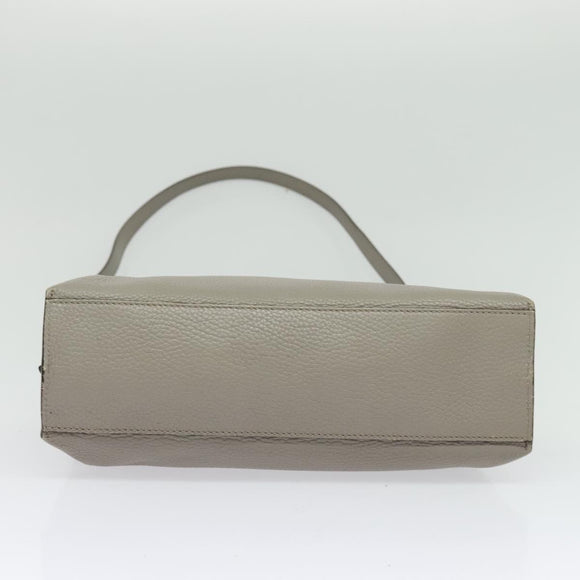 GUCCI Bamboo Daily Hand Bag Leather 2way Gray Silver 370831 Auth BA4687