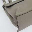 GUCCI Bamboo Daily Hand Bag Leather 2way Gray Silver 370831 Auth BA4687-12