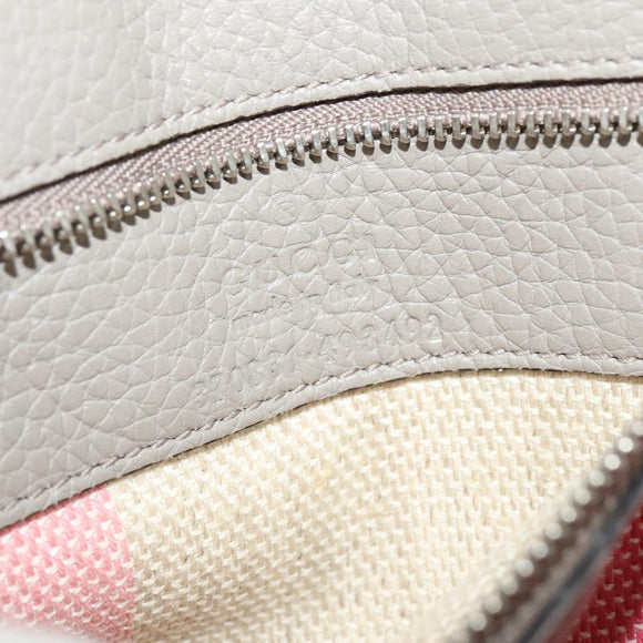 GUCCI Bamboo Daily Hand Bag Leather 2way Gray Silver 370831 Auth BA4687