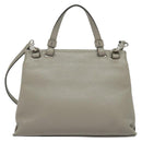 GUCCI Bamboo Daily Hand Bag Leather 2way Gray Silver 370831 Auth BA4687-3