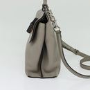 GUCCI Bamboo Daily Hand Bag Leather 2way Gray Silver 370831 Auth BA4687-4