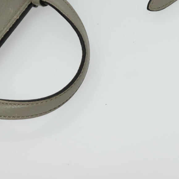 GUCCI Bamboo Daily Hand Bag Leather 2way Gray Silver 370831 Auth BA4687