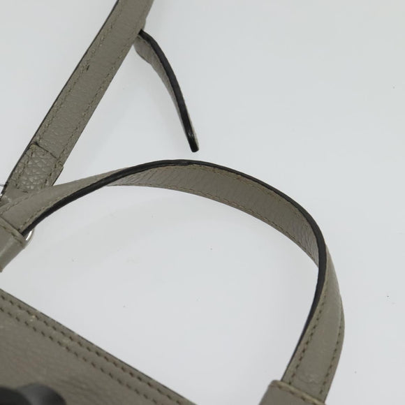 GUCCI Bamboo Daily Hand Bag Leather 2way Gray Silver 370831 Auth BA4687