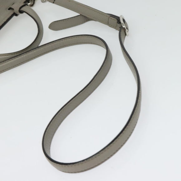 GUCCI Bamboo Daily Hand Bag Leather 2way Gray Silver 370831 Auth BA4687